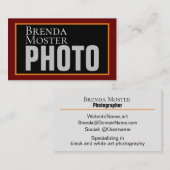 Moderne Fotografen Künstler Creative Social Media Visitenkarte (Vorne/Hinten)