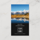 Moderne Fotografen Logo QR Code Social Media Visitenkarte (Vorderseite)