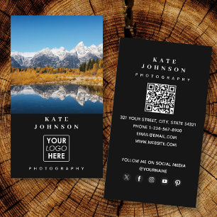 Moderne Fotografen Logo QR Code Social Media Visitenkarte
