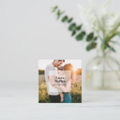 Moderne Fotografen mit minimalem weißen Quadrat Quadratische Visitenkarte (Stehend Vorderseite)