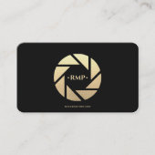 Moderne Fotografen Schwarze Gold-Kameras Linsen Visitenkarte (Vorderseite)