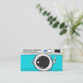 Moderne Fotografie Aquamarin Blue Camera Fotograf Visitenkarte (Stehend Vorderseite)