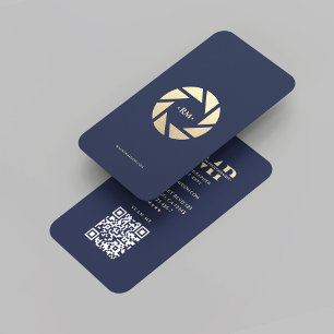 Moderne Fotografie Blue Gold Lens Visitenkarte