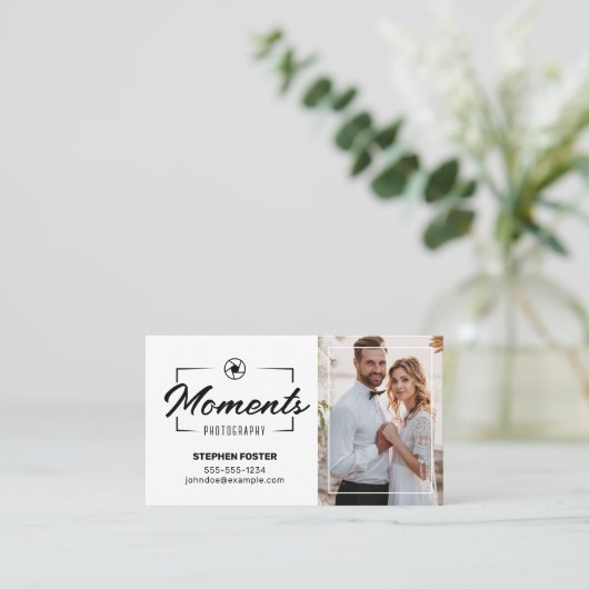 Moderne Fotografie Collage Wedding Foto Visitenkarte (Stehend Vorderseite)