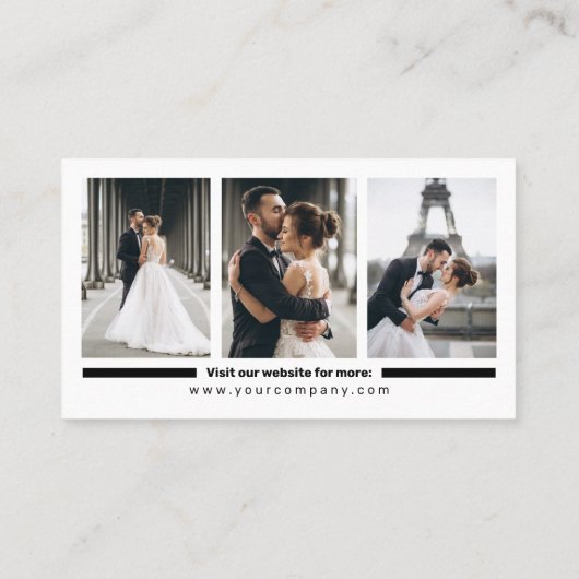 Moderne Fotografie Collage Wedding Foto Visitenkarte (Rückseite)