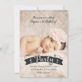 Moderne Fotografie Geburtstagsparty Foto Einladung (Vorderseite)