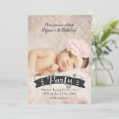 Moderne Fotografie Geburtstagsparty Foto Einladung (Stehend Vorderseite)