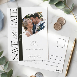 Moderne Fotografie Hochzeit "Save the Date" Postka Postkarte