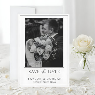 Moderne Fotografie Hochzeitsankündigung Karte Bota