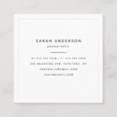 Moderne Fotografie Kalligrafie Script Trendy Quadratische Visitenkarte (Rückseite)
