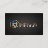 Moderne Fotografie-Kamera und bunter Fensterladen Visitenkarte (Vorderseite)