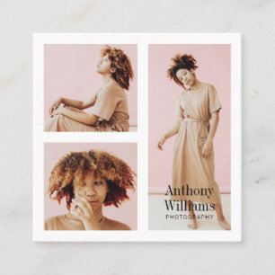 Moderne Fotografie mit elegantem Foto Quadratische Visitenkarte