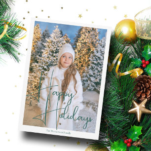Moderne Fotografie mit Happy Holidays-Schriftzug Feiertagskarte