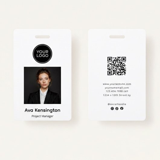 Moderne Fotografie mit Logo | Benutzerdefinierter Ausweis