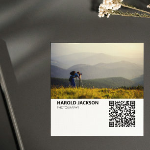 Moderne Fotografie QR Code Fotograf Quadratische Visitenkarte