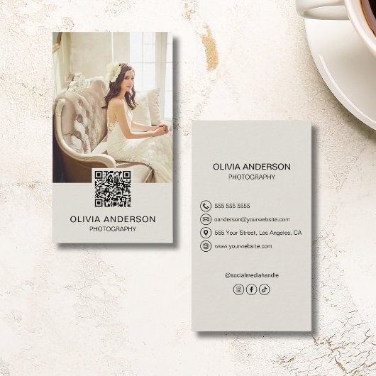 Moderne Fotografie QR Code Fotograf Visitenkarte