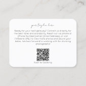 Moderne Fotografie QR-Code Kamera Fotograf Visitenkarte (Rückseite)
