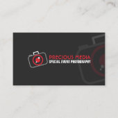 Moderne Fotografie Rot Weiß Grau Visitenkarte (Vorderseite)