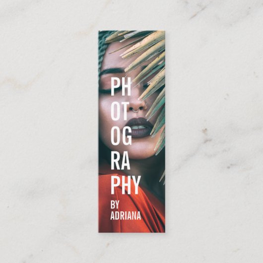 Moderne Fotografie, schicke Foto-Fotografin Mini Visitenkarte (Vorderseite)