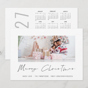 Moderne Fotografie Schriftzug 2027 Kalender Frohe Feiertagskarte