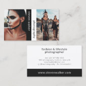 Moderne Fotografie Schwarz-weißer Fotograf Visitenkarte (Vorne/Hinten)