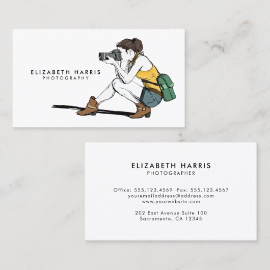 Moderne Fotografie Visitenkarte (Vorne/Hinten)