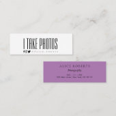 Moderne Fotografie-Visitenkarte Mini Visitenkarte (Vorne/Hinten)