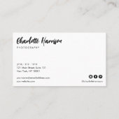 Moderne Fotografie Volltextskript für Fotos Visitenkarte (Rückseite)