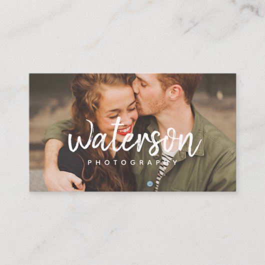 Moderne Fotografie Weißes Drehbuch | Visitenkarten Visitenkarte (Vorderseite)