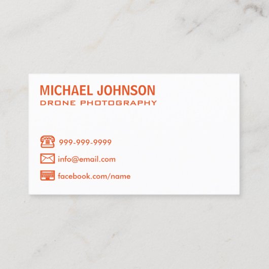 Moderne Fotografin Drone Fotografie Visitenkarte (Rückseite)