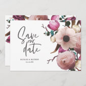 Moderne fotografische Blumenhochzeit retten das Da Save The Date (Vorne/Hinten)