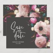 Moderne fotografische Blumenhochzeit retten das Da Save The Date (Vorne/Hinten)