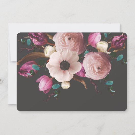 Moderne fotografische Blumenhochzeit retten das Da Save The Date (Rückseite)