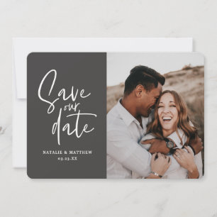 Moderne fotografische Blumenhochzeit retten das Da Save The Date