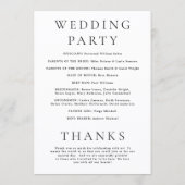 Moderne fotografische redaktionelle Hochzeit Programm (Rückseite)