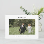 Moderne Fotohochzeit Dankeskarten Dankeskarte (Stehend Vorderseite)