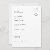 Moderne Fotohochzeit mit Monogramm Einladung (Vorderseite)