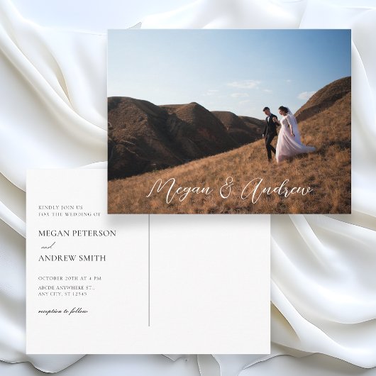 Moderne Fotohochzeit Postkarte