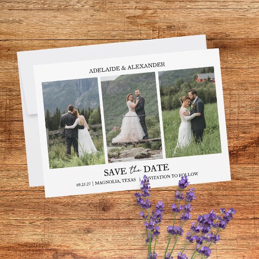 Moderne Fotohochzeit Save The Date Einladung