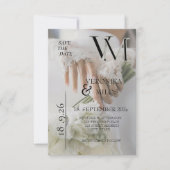 Moderne Fotohochzeit-Save-the-Date-Karte mit Monog Save The Date (Vorderseite)