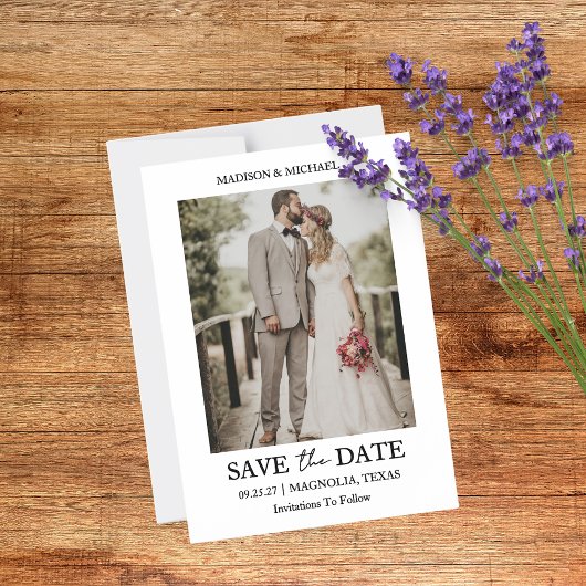 Moderne Fotohochzeit Save The Date Magneteinladung