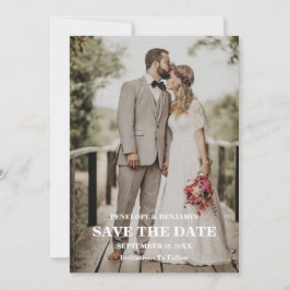 Moderne Fotohochzeit Save The Date Schrift Einladung