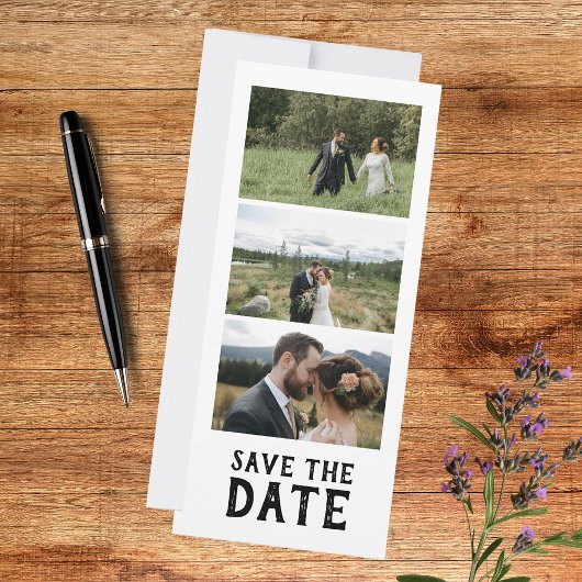 Moderne Fotohochzeit Save The Date Schriftzug Einladung