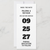 Moderne Fotohochzeit Save The Date Schriftzug Einladung (Rückseite)