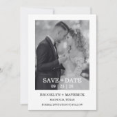 Moderne Fotohochzeit Speichern Sie das Datum Einladung (Vorderseite)