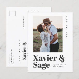 Moderne Fotohochzeit - Termin vormerken Ankündigungspostkarte