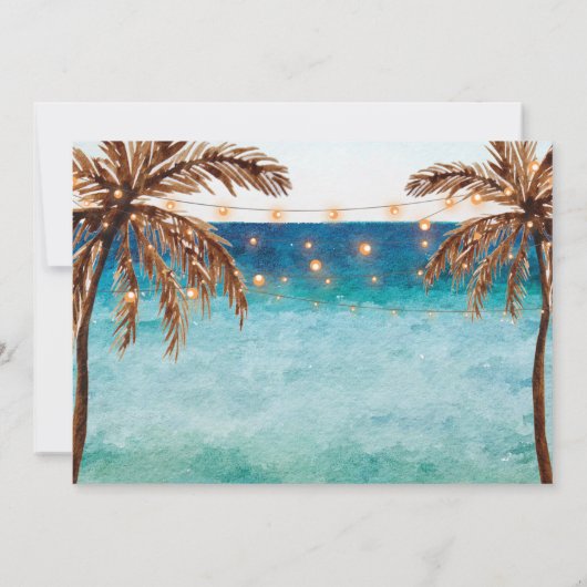 Moderne-Fotokarte am tropischen Strand Einladung (Rückseite)