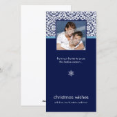 MODERNE FOTOKARTE: einfach Damast 3 Feiertagskarte (Vorne/Hinten)