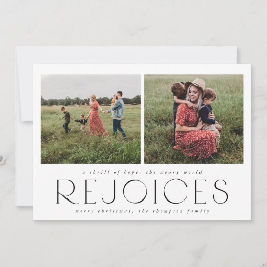 Moderne Fotokarte für den Urlaub in Schwarz Einladung (Vorderseite)