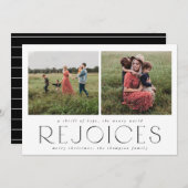 Moderne Fotokarte für den Urlaub in Schwarz Einladung (Vorne/Hinten)